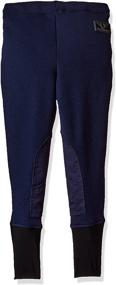 img 1 attached to TuffRider Children's Unifleece Winter Breeches with Stretch Fleece & Knee Patch: Comfy & Warm!