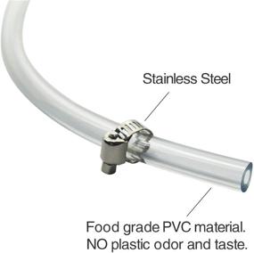 img 2 attached to 🍺 5ft Vinyl Draft Beer Line with Hexnut Assembly, 3/16" ID, 7/16" OD - Includes Two Clamps - Ideal for Beer Tap Tower Connection