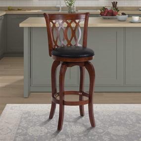 img 1 attached to 🍒 Cherry Swivel Pub Height Barstool - Lexicon Eschete, 30" SH (Scroll Back)