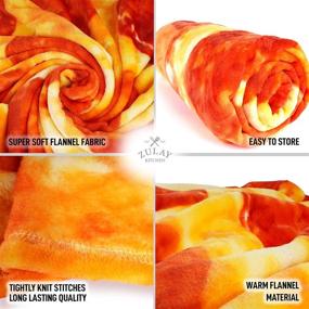 img 1 attached to Zulay 60-Inch Giant Pepperoni Pizza Blanket - Premium Flannel Round Blanket for Indoors, Outdoors, Travel & More - Novelty Pizza Blanket for Adults and Kids