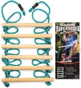 img 4 attached to 🌲 Enhance Outdoor Fun with Slackers Rope Ladder Teal Feet: A Must-Have Adventure Accessory