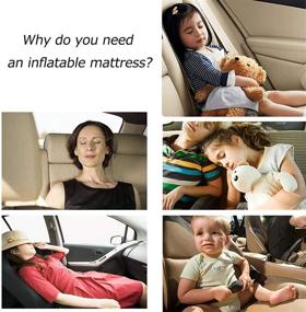 img 3 attached to 🚗 Gray Car Air Mattress with Inflatable Air Pump - Portable Travel Bed for Car Backseat, Vehicle Cushion, Camping Blow Up Mattress