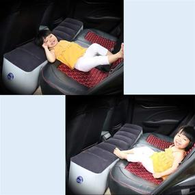 img 2 attached to 🚗 Gray Car Air Mattress with Inflatable Air Pump - Portable Travel Bed for Car Backseat, Vehicle Cushion, Camping Blow Up Mattress