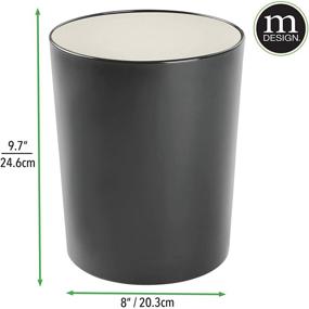 img 2 attached to 🗑️ mDesign Round Swing Top Trash Can Wastebasket - Stylish Garbage Container Bin for Any Room - Black/Satin