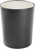 🗑️ mdesign round swing top trash can wastebasket - stylish garbage container bin for any room - black/satin logo