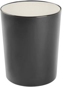 img 4 attached to 🗑️ mDesign Round Swing Top Trash Can Wastebasket - Stylish Garbage Container Bin for Any Room - Black/Satin