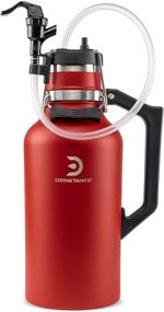 img 3 attached to DrinkTanks Travel Keg - 64 oz Growler with CO2 Dispensing Keg Cap: 🍺 Perfect for Carbonated Craft Beverages, Camping, Tailgating, Bottle Shares, BBQs, Boating & Adventure (Crimson)