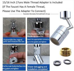 img 2 attached to 🚰 Rotatable Faucet Aerator, 720° Spray Head for Eye Wash Station, Universal Splash Filter Faucet with Leakproof Double O-Ring, Durably Crafted from Copper & ABS