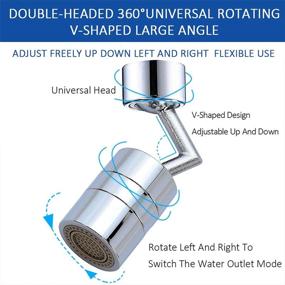 img 3 attached to 🚰 Rotatable Faucet Aerator, 720° Spray Head for Eye Wash Station, Universal Splash Filter Faucet with Leakproof Double O-Ring, Durably Crafted from Copper & ABS