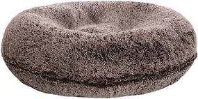 img 3 attached to 🐶 BESSIE AND BARNIE Signature Frosted Willow Plush Faux Fur Bagel Pet Bed: Extra Luxury Shag for Dogs