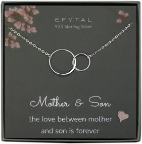 img 4 attached to 🤱 EFYTAL Mother Son Necklace | Sterling Silver Interlocking Infinity Circle Pendant | Meaningful Mother's Day Jewelry & Birthday Gift