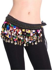 img 3 attached to Vibrant Multicolor Sequined Belly Dancing Hip Skirt Scarf: Enhance Your Dance Flair!