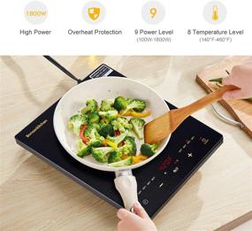 img 1 attached to 🔥 Bonsenkitchen ETL Approved Portable Induction Cooktop - 1800W Electric Single Countertop Burner with LCD Touch Screen Sensor, Digital Timer