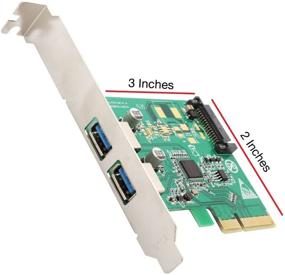 img 2 attached to 🔌 I/O Crest 2 Port PCIe SuperSpeed USB 3.0 адаптер карты с поддержкой UASP, питание SATA, чипсет Renesas