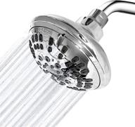 🚿 enhanced high pressure shower head for low water pressure - 6 spray functions - massaging showerheads - removable water restrictor - 2.5 gpm - fixed shower head: 4 inch chrome finish logo