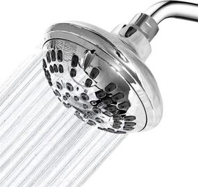 img 4 attached to 🚿 Enhanced High Pressure Shower Head for Low Water Pressure - 6 Spray Functions - Massaging Showerheads - Removable Water Restrictor - 2.5 GPM - Fixed Shower Head: 4 Inch Chrome Finish