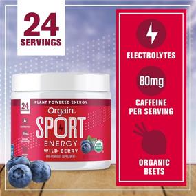 img 2 attached to 💪 Boost Your Workouts with Orgain Wild Berry Sport Energy Pre-Workout Powder - Packed with Green Coffee Beans, Organic Beets, Ginger, and Cordyceps - Gluten Free, Non-GMO, Vegan, Dairy and Soy Free - 0.53 lbs