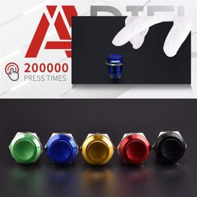 img 1 attached to APIELE (Pack Of 2) 19MM Momentary Push Button Switch 5A Aluminium Alloy Shell 12V 24V 36 DC 110V 250V AC 5A 1NO SPST Screw Terminal APIELE (Blue Shell)