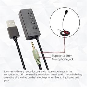 img 3 attached to 🎧 Syba USB Audio Adapter with Built-in Chip – USB Sound Card for Headphones and Microphones, USB to 3.5mm Jack TRS AUX Adapter with Separate Plug – SD-AUD63119