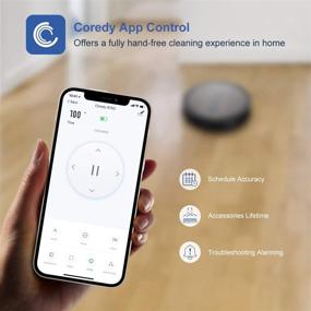 img 2 attached to 🤖 Coredy R750 Robot Vacuum Cleaner with Alexa Compatibility, Mopping System, Boost Intellect, Virtual Boundary Support, 2200Pa Suction Power, Ultra-Thin Design, Upgraded Robotic Vacuums, Cleans Hard Floors to Carpets