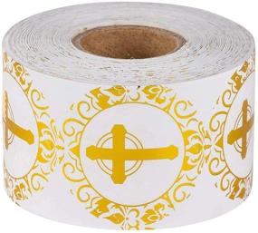 img 3 attached to 🌟 Golden Faith: 500-Count Religious Stickers with Cross Design, Stunning Gold Foil Finish, Envelope Seals, Party Favors - 1.5 Inches in Diameter