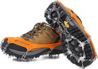 🏔️ ice cleats with 19 spikes: stainless steel snow grips for shoes, boots, hiking - accessory for mountaineering, climbing, walking, anti-slip traction crampons logo