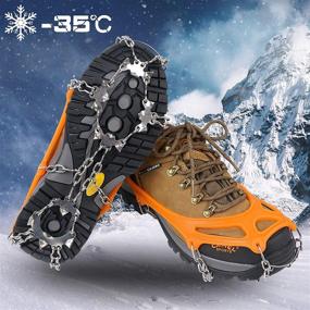 img 3 attached to 🏔️ Ice Cleats with 19 Spikes: Stainless Steel Snow Grips for Shoes, Boots, Hiking - Accessory for Mountaineering, Climbing, Walking, Anti-Slip Traction Crampons