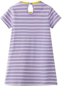 img 3 attached to 🌞 Summer Toddler Girl Casual Dress with Short Sleeves, Striped Design and Appliques: Ideal for Kids' Fashion