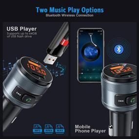 img 3 attached to 🚗 (Upgraded) Bluetooth FM Car Transmitter, Wireless Radio Adapter Kit, MP3 Music Player, Dual USB Ports, QC3.0 Quick Charging, Hands-Free Calling, USB Flash Drive Support