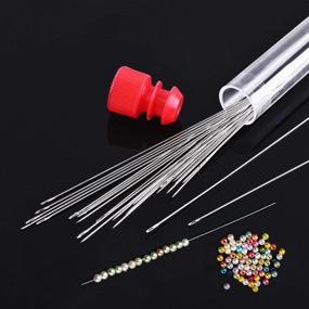 img 2 attached to 40-Piece Beading Needles Set with Needle Threaders and Sewing Pin Cushion - Extra Fine Thin Seed Beads Needles for Jewelry Making, Bracelets, and Beading Embroidery