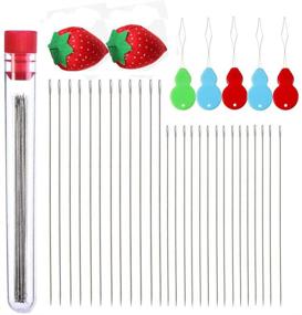 img 4 attached to 40-Piece Beading Needles Set with Needle Threaders and Sewing Pin Cushion - Extra Fine Thin Seed Beads Needles for Jewelry Making, Bracelets, and Beading Embroidery