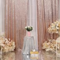 📸 juya delight 2ft x 8ft set of 2 rose gold sequin photography backdrop curtains for party, banquet, festival, wedding, anniversary, exhibition logo