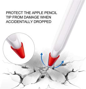 img 1 attached to Lingxiu 16 упаковка силиконовых наконечников для Apple Pencil 1-го и 2-го поколения - тонкий, легкий, тонкий защитный чехол - бесшумное рисование - совместим с Apple Pencil (80 крышек)