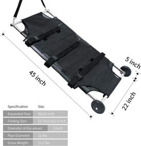 img 3 attached to Foldable Stainless Steel Big Dog Stretcher: Noiseless Rubber Wheel Pet Transport Trolley