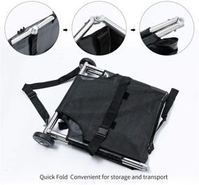 img 1 attached to Foldable Stainless Steel Big Dog Stretcher: Noiseless Rubber Wheel Pet Transport Trolley