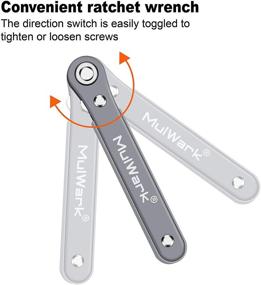 img 1 attached to 🔧 Набор "MulWark" - мини-головка с рычагом на 11 штук 1/4 дюйма для работы в труднодоступных местах: высокий крутящий момент, низкий профиль, угол наклона 90 градусов, рукоятка с обратным приводом и набор многоугольных бит.