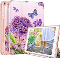 zhk ipad case for ipad 9th/8th/7th gen & ipad 10.2 2021/2020/2019 🌸 - slim trifold stand, full-body protection, pencil holder, auto sleep/wake - flower design logo