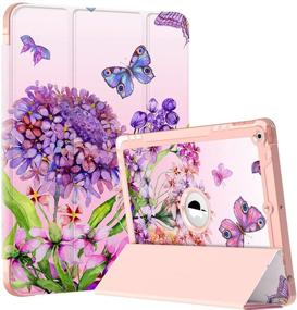 img 3 attached to ZHK iPad Case for iPad 9th/8th/7th Gen & iPad 10.2 2021/2020/2019 🌸 - Slim Trifold Stand, Full-Body Protection, Pencil Holder, Auto Sleep/Wake - Flower Design