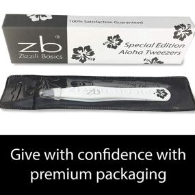 img 1 attached to 🌺 Zizzili Basics Tweezers - Special Edition Aloha Slant Tip Tweezer - Premium Precision Tool for Eyebrow and Facial Hair Removal - Ideal Gift!