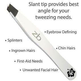 img 2 attached to 🌺 Zizzili Basics Tweezers - Special Edition Aloha Slant Tip Tweezer - Premium Precision Tool for Eyebrow and Facial Hair Removal - Ideal Gift!