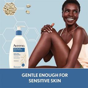 img 2 attached to Aveeno Skin Relief Fragrance-Free Moisturizing Lotion for Sensitive Skin - Natural Shea Butter & Triple Oat Complex - Unscented Therapeutic Body Lotion for Itchy, Extra-Dry Skin - 18 fl. oz