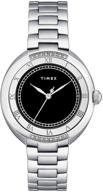 timex t2m595 accented silver tone stainless logo