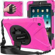 🌹 rose red three layer full body protective kids case with rotatable kickstand / hand strap and shoulder strap for ipad 2/3/4 - compatible with braecnstock ipad 2 case ipad 3 case ipad 4 case 9.7 inch logo