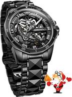 ⌚ sapphire waterproof skeleton automatic mechanical watch logo