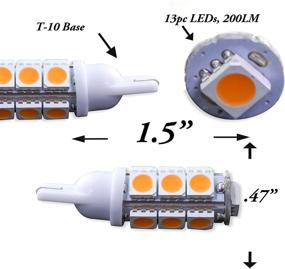 img 1 attached to 💡 10 Пакет Т10 921 194 C921 13-5050 SMD Светодиодная лампа на клиновой подставке - Сверхяркий теплый белый постоянный ток 10-30В (Теплый белый 3000 K, Пакет из 10)