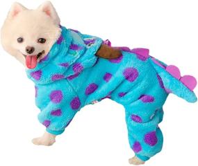 img 3 attached to 🦖 CLOVERHOME Bobble Dinosaur Pet Costume: Winter Clothes with Hat for Dogs and Cats, Warm Outfits Coat for Halloween