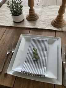 img 4 attached to 🍽️ Cloth Napkins Set of 12 by Nest Above - Blue Cotton & Linen Table Napkin Set - No Iron, Washable & Reusable for Dinner or Any Meal