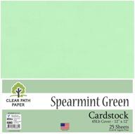 📄 12 x 12 inch spearmint green cardstock - 65lb cover - pack of 25 sheets - clear path paper logo