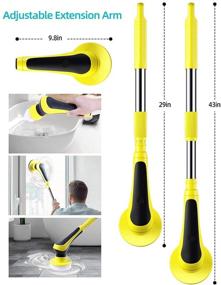 img 2 attached to 🧽 Electric Spin Scrubber: Cordless Bathtub Scrubber with Adjustable Extension Handle, Magnetic Design, 10 Replaceable Brush Heads - Power Cleaner for Floor, Wall, Tile