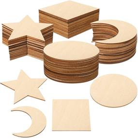 img 4 attached to Versatile Unfinished Wood Pieces: 4 x 4 Inch Blank Cutouts for DIY Art Crafts - Door Hangers, Coasters, and more! (Set of 60)